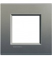 Рамка прямоугольная на 1 пост (2 модуля), BTicino LivingLight, серый шелк LNA4802AE