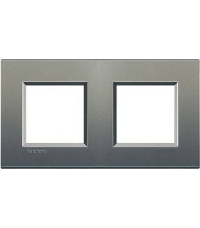 Рамка прямоугольная на 2 поста (2+2 модуля), BTicino LivingLight, серый шелк LNA4802M2AE