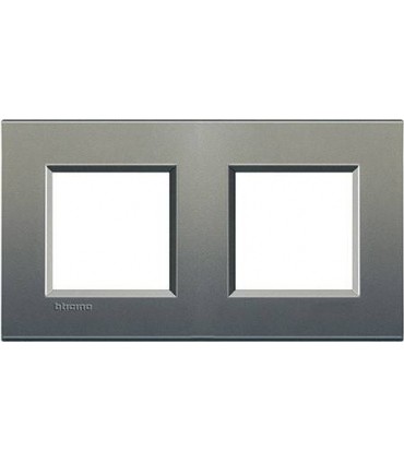 Рамка прямоугольная на 2 поста (2+2 модуля), BTicino LivingLight, серый шелк LNA4802M2AE