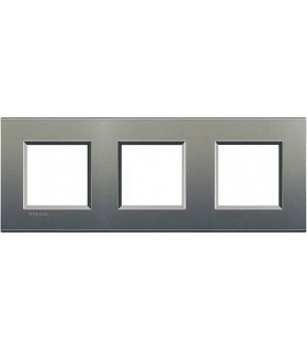 Рамка прямоугольная на 3 поста (2+2+2 модуля), BTicino LivingLight, серый шелк LNA4802M3AE