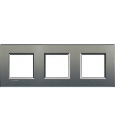 Рамка прямоугольная на 3 поста (2+2+2 модуля), BTicino LivingLight, серый шелк LNA4802M3AE