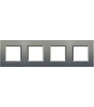 Рамка прямоугольная на 4 поста (2+2+2+2 модуля), BTicino LivingLight, серый шелк LNA4802M4AE