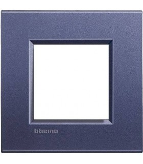 Рамка прямоугольная на 1 пост (2 модуля), BTicino LivingLight, синий шелк LNA4802CB