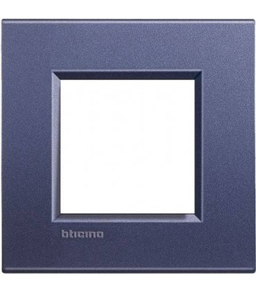 Рамка прямоугольная на 1 пост (2 модуля), BTicino LivingLight, синий шелк LNA4802CB