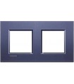 Рамка прямоугольная на 2 поста (2+2 модуля), BTicino LivingLight, синий шелк LNA4802M2CB