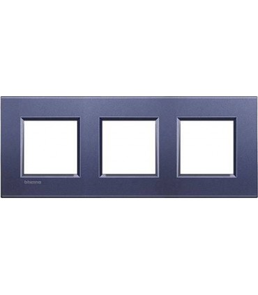 Рамка прямоугольная на 3 поста (2+2+2 модуля), BTicino LivingLight, синий шелк LNA4802M3CB