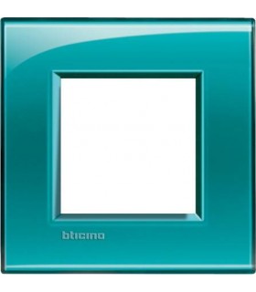 Рамка прямоугольная на 1 пост (2 модуля), BTicino LivingLight, зеленый LNA4802VD