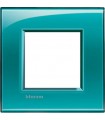 Рамка прямоугольная на 1 пост (2 модуля), BTicino LivingLight, зеленый LNA4802VD