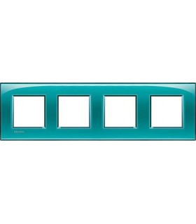 Рамка прямоугольная на 4 поста (2+2+2+2 модуля), BTicino LivingLight, зеленый LNA4802M4VD