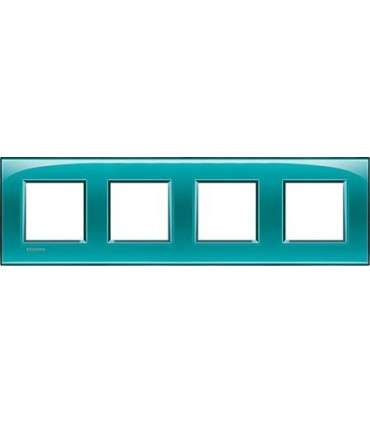 Рамка прямоугольная на 4 поста (2+2+2+2 модуля), BTicino LivingLight, зеленый LNA4802M4VD