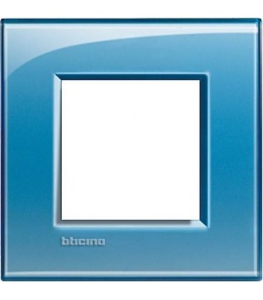 Рамка прямоугольная на 1 пост (2 модуля), BTicino LivingLight, голубой LNA4802AD