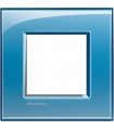 Рамка прямоугольная на 1 пост (2 модуля), BTicino LivingLight, голубой LNA4802AD