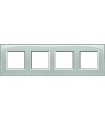 Рамка прямоугольная на 4 поста (2+2+2+2 модуля), BTicino LivingLight, серое небо LNA4802M4KG