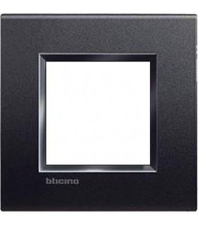 Рамка прямоугольная на 1 пост (2 модуля), BTicino LivingLight, антрацит LNA4802AR