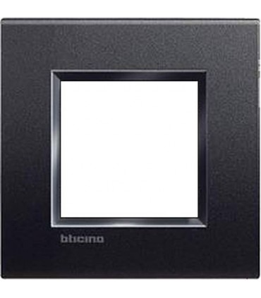 Рамка прямоугольная на 1 пост (2 модуля), BTicino LivingLight, антрацит LNA4802AR