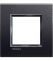 Рамка прямоугольная на 1 пост (2 модуля), BTicino LivingLight, антрацит LNA4802AR