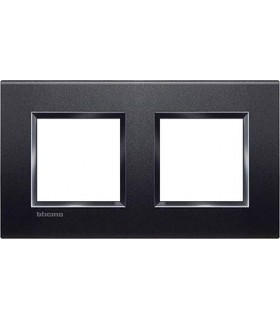 Рамка прямоугольная на 2 поста (2+2 модуля), BTicino LivingLight, антрацит LNA4802M2AR