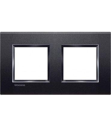 Рамка прямоугольная на 2 поста (2+2 модуля), BTicino LivingLight, антрацит LNA4802M2AR