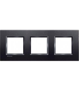 Рамка прямоугольная на 3 поста (2+2+2 модуля), BTicino LivingLight, антрацит LNA4802M3AR
