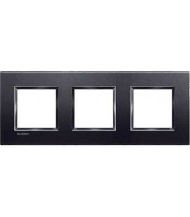 Рамка прямоугольная на 3 поста (2+2+2 модуля), BTicino LivingLight, антрацит LNA4802M3AR
