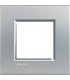 Рамка прямоугольная на 1 пост (2 модуля) BTicino LivingLight, алюминий LNA4802TE