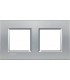 Рамка прямоугольная на 2 поста (2+2 модуля) BTicino LivingLight, алюминий LNA4802M2TE