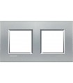 Рамка прямоугольная на 2 поста (2+2 модуля) BTicino LivingLight, алюминий LNA4802M2TE