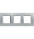 Рамка прямоугольная на 3 поста (2+2+2 модуля) BTicino LivingLight, алюминий LNA4802M3TE
