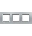 Рамка прямоугольная на 3 поста (2+2+2 модуля) BTicino LivingLight, алюминий LNA4802M3TE