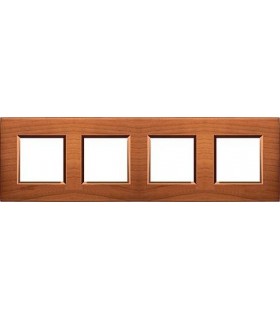 Рамка прямоугольная на 4 поста (2+2+2+2 модуля), BTicino LivingLight, американская вишня LNA4802M4LCA