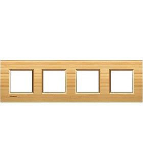 Рамка прямоугольная на 4 поста (2+2+2+2 модуля), BTicino LivingLight, бамбук LNA4802M4LBA