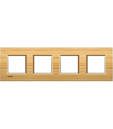 Рамка прямоугольная на 4 поста (2+2+2+2 модуля), BTicino LivingLight, бамбук LNA4802M4LBA