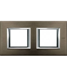 Рамка на 2 поста (2+2 модуля), горизонтальная, BTicino Axolute, бронза HA4802M2HBR