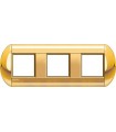 Рамка овальная на 3 поста (2+2+2 модуля), BTicino LivingLight, золото LNB4802M3OC