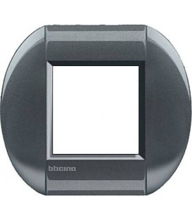 Рамка овальная на 1 пост (2 модуля), BTicino LivingLight, сталь LNB4802AC