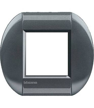 Рамка овальная на 1 пост (2 модуля), BTicino LivingLight, сталь LNB4802AC