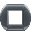 Рамка овальная на 1 пост (2 модуля), BTicino LivingLight, сталь LNB4802AC