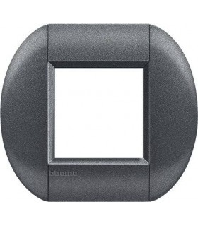 Рамка овальная на 1 пост (2 модуля), BTicino LivingLight, графит LNB4802GF