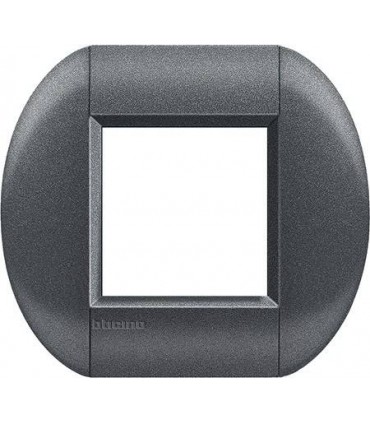 Рамка овальная на 1 пост (2 модуля), BTicino LivingLight, графит LNB4802GF