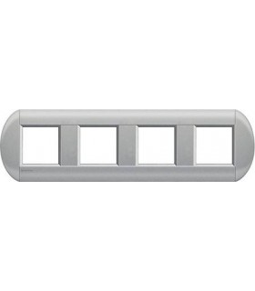 Рамка овальная на 4 поста (2+2+2+2 модуля), BTicino LivingLight, кордова LNB4802M4CO