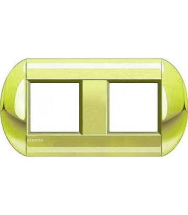 Рамка овальная на 2 поста (2+2 модуля), BTicino LivingLight, лимон LNB4802M2CT