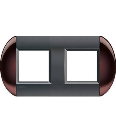 Рамка овальная на 2 поста (2+2 модуля), BTicino LivingLight, бордовый LNB4802M2TW