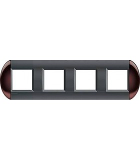 Рамка овальная на 4 поста (2+2+2+2 модуля), BTicino LivingLight, бордовый LNB4802M4TW