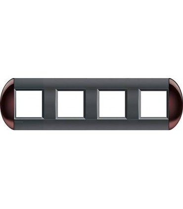 Рамка овальная на 4 поста (2+2+2+2 модуля), BTicino LivingLight, бордовый LNB4802M4TW