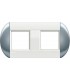 Рамка овальная на 2 поста (2+2 модуля), BTicino LivingLight, небесный LNB4802M2TS