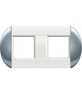 Рамка овальная на 2 поста (2+2 модуля), BTicino LivingLight, небесный LNB4802M2TS