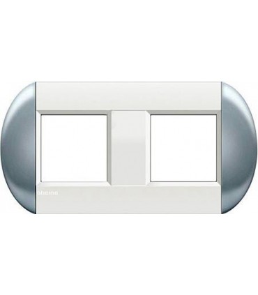 Рамка овальная на 2 поста (2+2 модуля), BTicino LivingLight, небесный LNB4802M2TS