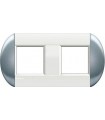 Рамка овальная на 2 поста (2+2 модуля), BTicino LivingLight, небесный LNB4802M2TS