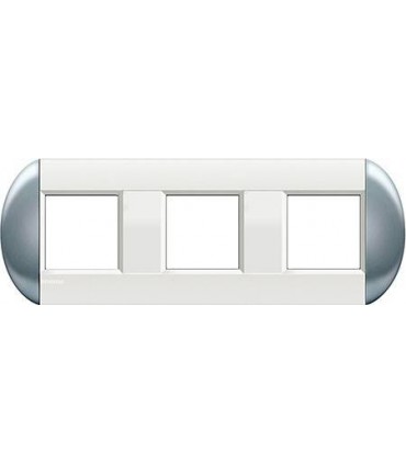 Рамка овальная на 3 поста (2+2+2 модуля), BTicino LivingLight, небесный LNB4802M3TS