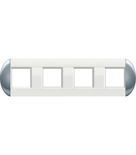 Рамка овальная на 4 поста (2+2+2+2 модуля), BTicino LivingLight, небесный LNB4802M4TS